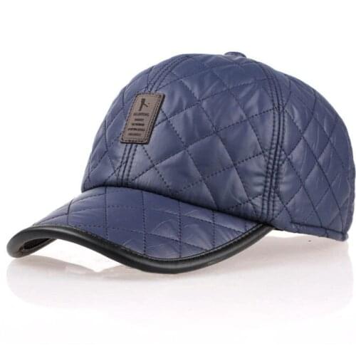 High quality baseball cap men autumn winter Fashion Caps waterproof fabric Hats Thick warm earmuffs baseball cap 3 colors