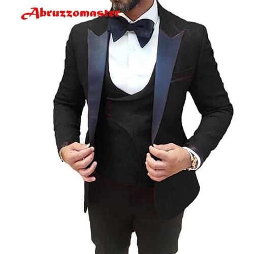 Abruzzomaster 6 Color Floral Print Suit Custom Made Man Suit Print Jacket for Groomsman Suit 3 Pieces Dinner Suit Double B