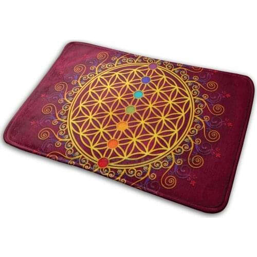 Flower Of Life , Chakras , Spirituality , Yoga , Zen , Mat Rug Carpet Anti-Slip Bedroom Entrance Door Mat Flower Of Life