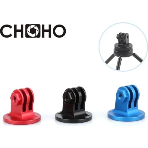 For Gopro Accesorios CNC Aluminum Mount Alloy 1/4 Tripod Adapter For Go Pro Hero 9 7 8 6 SJCAM SJ4000 SJ5000 Xiaomi Yi 4K DJI
