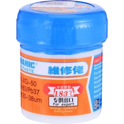 XG-50 Repair Soldering Welding Flux Paste Grease Sn63/Pb37 25-45um Mayitr Solder Pastes for Mobile Phone Repair 3.3*3.2*2.9cm