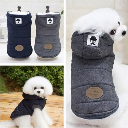 Cotton Pet Dog Clothes for Small Dogs Winter Warm Dog Hooded Coat Jackets Chihuahua Pug Outfits Puppy Cat Clothing Pets Products