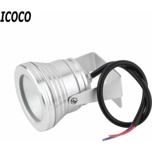 ICOCO 10W Underwater LED Flood Wash Pool Waterproof Light Spot Lamp 12V Outdoor Super Bright Aquarium Fish Tank Light