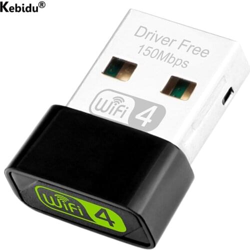 Kebidu 2.4GHz Wireless USB WiFi Adapter for PC 150Mbps Network Card Adapter Wi-Fi Receiver for Windows 10/8/7XP Laptop Desktop