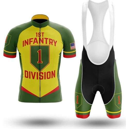 1st Infantry Division Cycling Jerseys Set Summer Cycling Set Bicycle Clothing Quick-Dry Bike Wear Maillot Ropa Ciclismo