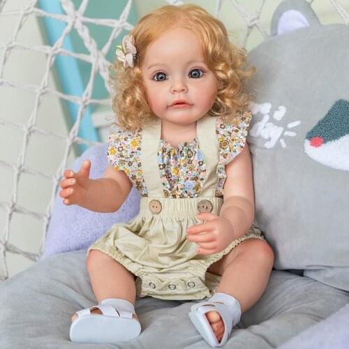 55cm Reborn Doll Full Body Silicone Baby Girl Sue-Sue Hand-detailed Paiting Rooted Hair Lifelike Reborn Dolls