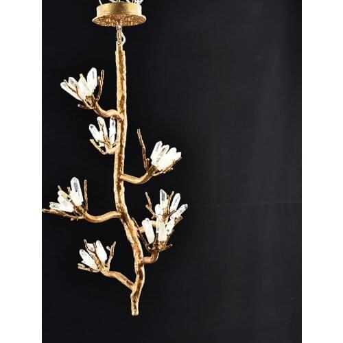 ODYSEN ART DECO Chandelier for Passage Villa Hallway Long Led Copper Creative Lobby Checkroom Living Room Kitchen Island Retro