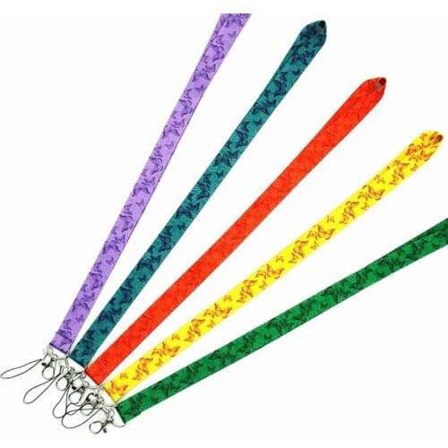 Fashion 5 Colors Butterfly Broadband Nylon Adjustable Mobile Phone Lanyard for iPhone Lanyard Neck Strap Hang Rope