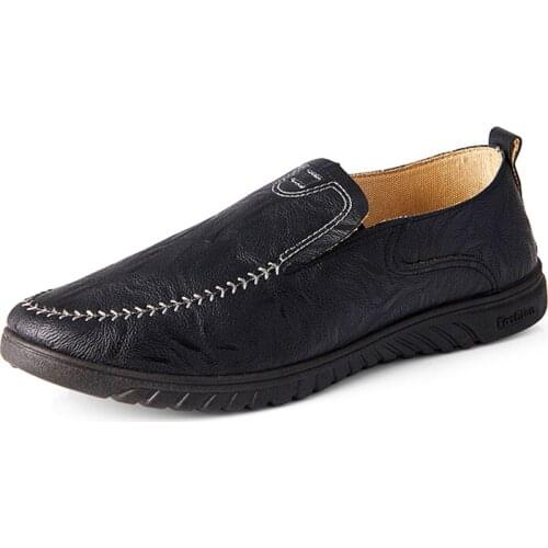 Summer Men Leather Shoes Slip-On Casual Shoes Male Moccasins Loafers Soft Massage Leather Flats Footwear Driving Walking Shoes