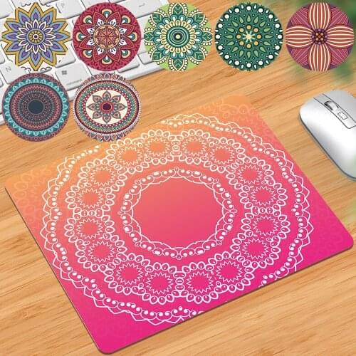 Mouse Pad Game Gamer Mouse Pad Smooth Waterproof PU Leather Computer Mouse-pad Mandala Pattern Durable Game Mouse Mat