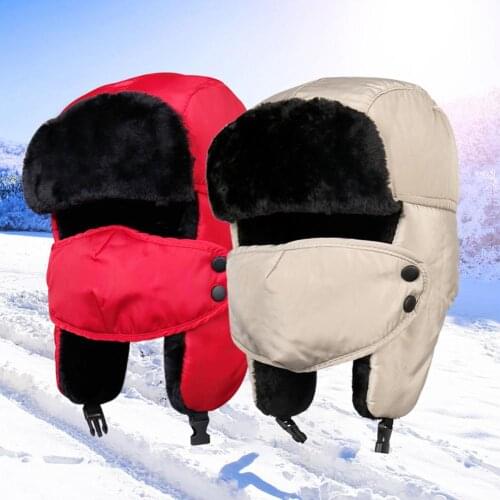 New Winter Unisex Face Mask Earflap Plush Lined Hat Thick Warm Outdoor Riding Cap warm windproof cap