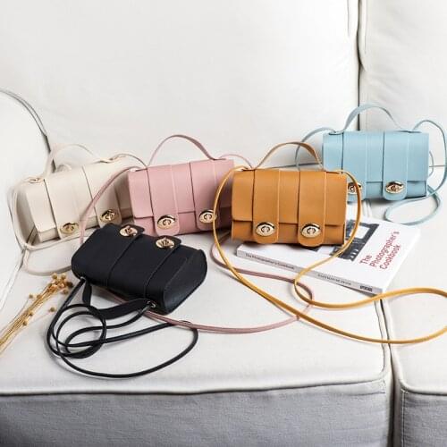 2021 Brand New Women Fashion Double Lock Messenger Bag PU Leather Small Crossbody Bag Handbag for Ladies Female Summer Purse