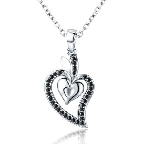 New Heart Romantic Arrive 925 Sterling Silver Fine Jewelry Trendy Flower Engagement necklaces & pendants for Women K007