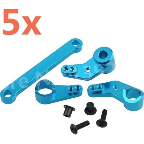 5sets RC Upgrade Parts FS Racing 532007 Aluminum Alloy Steering Servo Saver Complete For 1/10 Scale RC Car Racing Truck Truggy