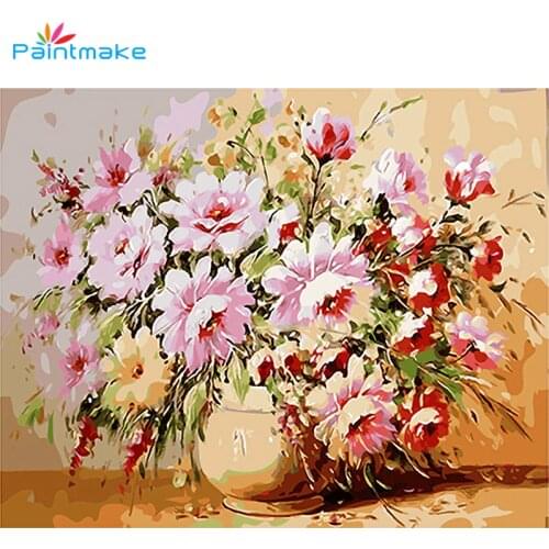 Paintmake Flower Frameless Pictures DIY Painting By Numbers For Home Decor Art gifts Oil Painting on Canvas GX9322 40*50cm