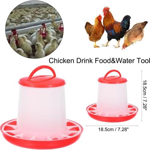 Portable 1.5L Chicken Poultry Feeder Bird Quail Food Drink Water Automatic Plastic Bucket For Farmer Bird Feeders