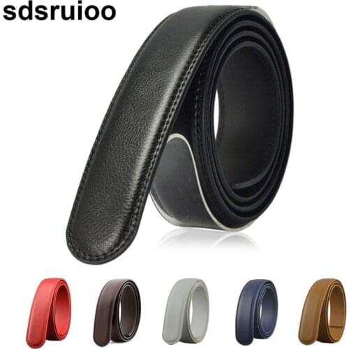 Belt Without Buckle 3.5cm White Red Brown 6 Colors Genuine Leather Automatic Belts Body Strap Designer Men Belts Wholesale Price