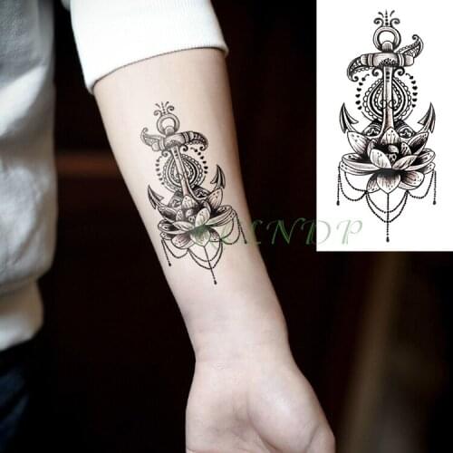 Waterproof Temporary Tattoo Sticker lotus flower Fake Tatto Flash Tatoo Tatouage Wrist Foot Hand For Girl Women female Men