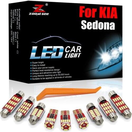 Brightest White Canbus LED Interior Kit 12pcs For KIA Sedona 2004-2020 Error Free Vehicle Trunk Dome Map Lamp Light Accessories