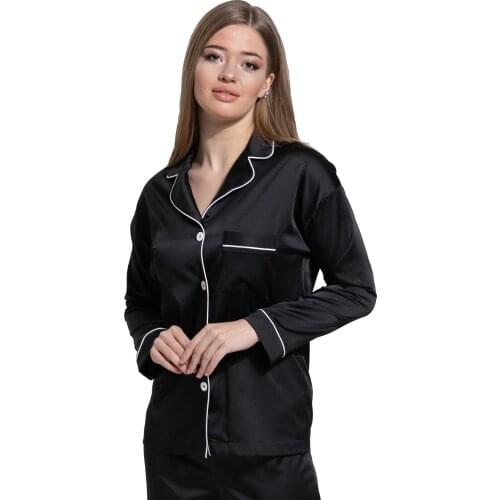 TURKEY FABRICS Women Satin Pajamas Pyjamas Set Sleepwear Pijama Women Pajamas Suit Female Sleep Two Piece Set Long Sleeve