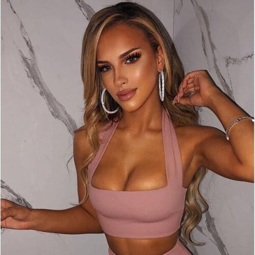 Women’s Solid Color Crop Tops Vest Summer Sexy Halter Boat Neck Exposed Navel Zipper Slim Fit Camisole Tube Tops Corsets 2021