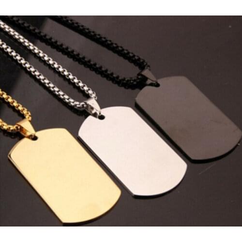 Dog Tag Stainless Steel ID Pendant Chain Military Titanium Necklace Army Chain Mens Pendant Necklace Jewelry Dog Accessorie