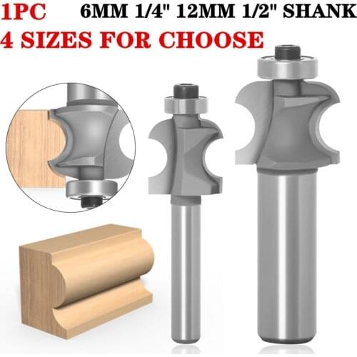 1PC 6mm/6.35mm/12mm/12.7mm Shank Door Lip Finger Grip w/ 3/8" Radius Router Bit Trimming Mill Cutter Woodwork Cutter Power Tools