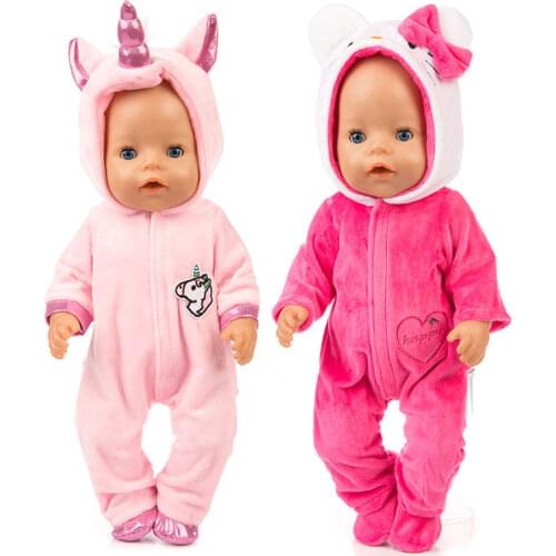 2 sets of clothes in 1, Doll Jump Suits Fit For 43cm Baby Doll Doll Reborn Baby Clothes, Doll accessories