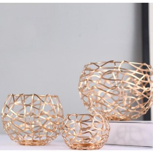 3pcs/Lot Table Candle Holder Plating Metal Candlestick Geometric Romantic Candle Holders for Wedding Dinner Decoration ZZT052