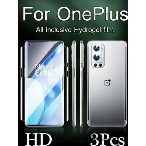 3 In 1 Full Coverage OnePlus 9Pro Screen Protector For One Plus 8 Pro Front Back Hydrogel Film 1+ 8T 1Plus 9R OnePlus8 Soft