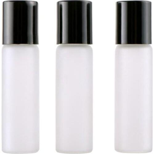 5ML Frosted Glass Roll On Perfume Bottle Empty Essential Oils Cosmetic Containers With Steel Beads LX1278