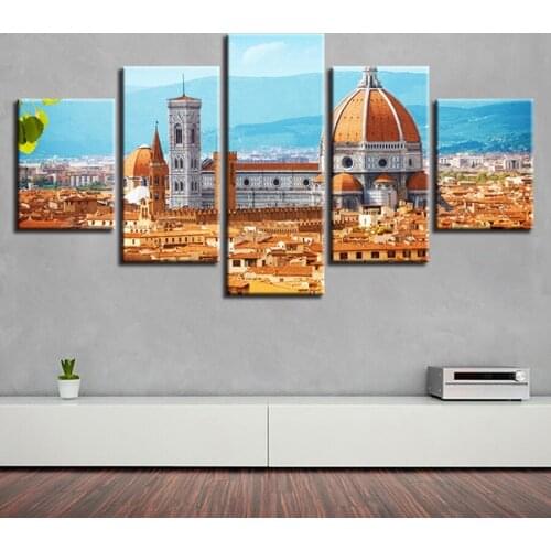 Wall Art Unframed 5 Pieces Florence Cathedral Paintings HD Prints Canvas Poster Building Landscape Pictures Modular Home Decor