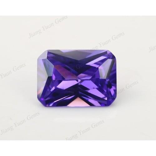 50PCS 3x5~13x18mm Octangle Princess Cut AAAAA Violet Color Loose Cubic Zirconia Gems CZ Stone For Jewelry Diy Stone