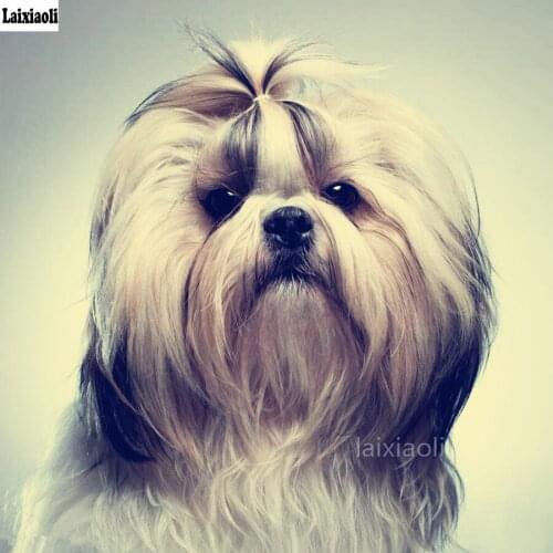 Diamond rhinestone Shih Tzu dog Watercolor DIY 5D Diamond Painting Cross Stitch Diamond Embroidery rhinestones 3d picture mosaic