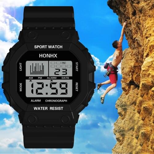 2019 HONHX Men Women Watches Multi Function Alarm Clock Calendar Waterproof Sports Fashion Electronic Watch Relogio Clock reloj