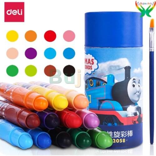 Deli 12/24/36 colors Water Soluble Rotary Color Stick Oil Painting Stick Water Soluble Crayon Drawing Crayons Colores Art Set