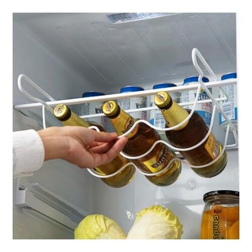 Refrigerator Can Beer Wine Bottle Holder Rack Universal Iron Drink Bottle Holder Stand for Cabinet Basement Organizer Shelves