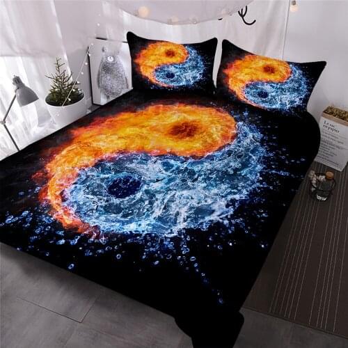 3D Tai Chi Plant Printed Down Quilt Set Retro Chinese Style Pattern Bedding Set For Men And Women Bedroom Home Textile