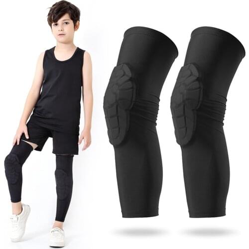 Kids Compression Leg Sleeves Knee Pad Anti-Slip protective cover Support Bike Safety Crash Proof Basketball Warmer