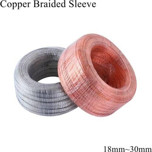 18mm 20mm 22mm 25mm 30mm Tinned Copper Braided Sleeve Metal Sheath Wire Wrap Anti interference Screening Cable Shield Shielding