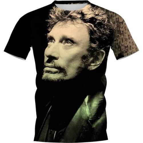 CLOOCL Fashion Character Johnny Hallyday T Shirt Men Women 3D Print Summer Harajuku Female Hip Hop Streetwear Pullover Tops
