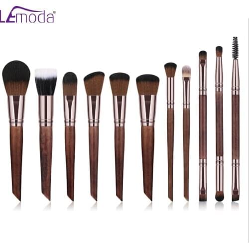 Lemoda Makeup Brushes Set 11pcs Double Head Eyebrow Eyeshadow Powder Foundation Brush Professional Makeup Brushes Kit