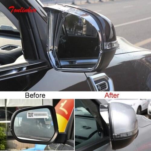 Tonlinker Exterior Rearview Mirror Rain eyebrows Cover sticker For GWM Power 2020 Car styling 2 PCS ABS Chrome Cover Stickers