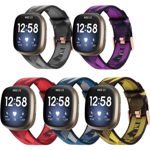 Nylon Canvas Strap For Fitbit Versa Sense Watch Strap Replacement Band For Fitbit Versa3 / Fit bit Versa 3 Smartwatch