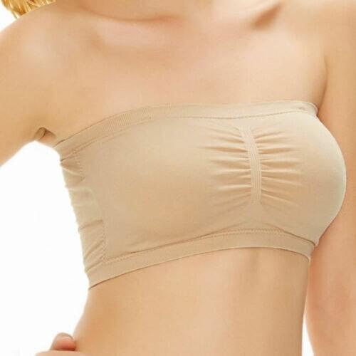 2018 New Women Strapless Seamless ice silk Padded Boob Bandeau Tube Tops Wrapped underwear Black white 2 Colors P2