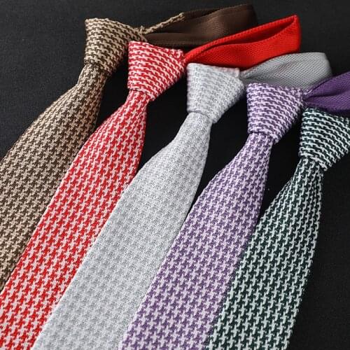 New Fashion Male Knit Tie Brand Skinny Slim Designer Mens Knitted Neck Ties Cravate Narrow Skinny Neckties For Men Neckwear