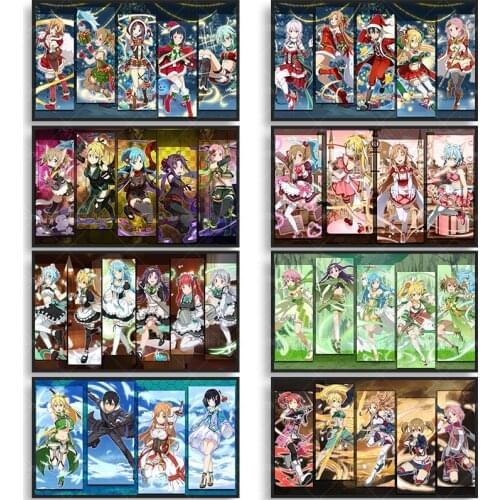 Japanese anime "Sword Art Online" poster anime character prints wall art Canvas painting, modern home bedroom decoration mural