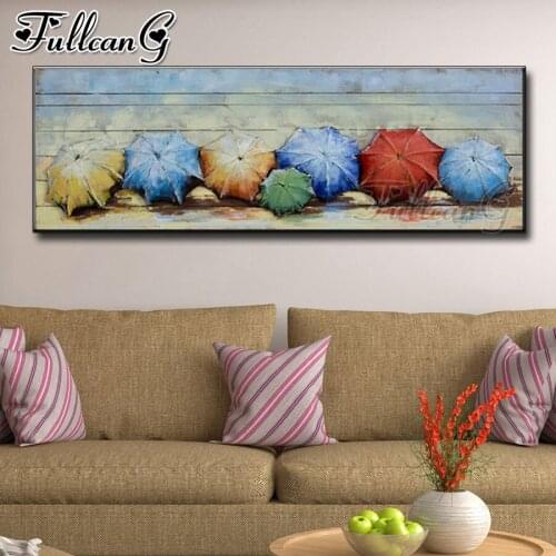 FULLCANG Color umbrella diamond painting large diy 5d full square/round embroidery sale mosaic needlework home decor FC1867
