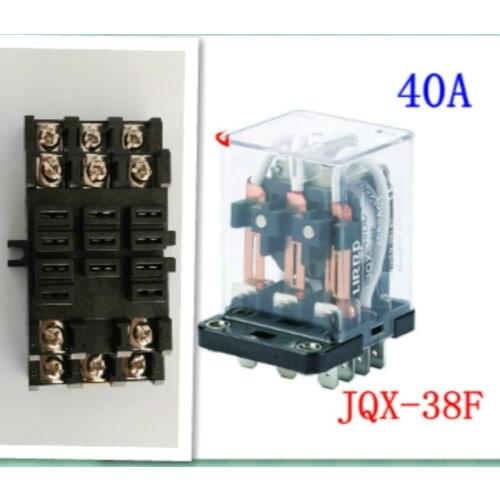 Free shipping Jqx - 38f High-power Th Relay 24 V / 12 V / Will Electric Current Jqx Wj175 Hhc71b 3 open 3 closed With socket 40A