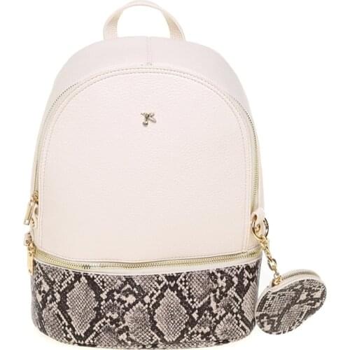 Womens Backpack Bag White Color Faux Leather Summer Cubic Zirconia Snake Leather Pattern Luxury High Quality Zipper 2021 New Season Trend fashion